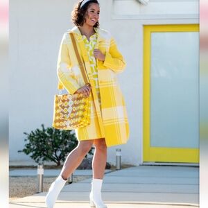 Yellow Plaid Teddy Jacket